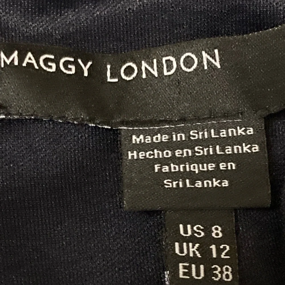 Maggy London Size 8 Black and Multicolor Patterned Dress - Picture 4 of 4